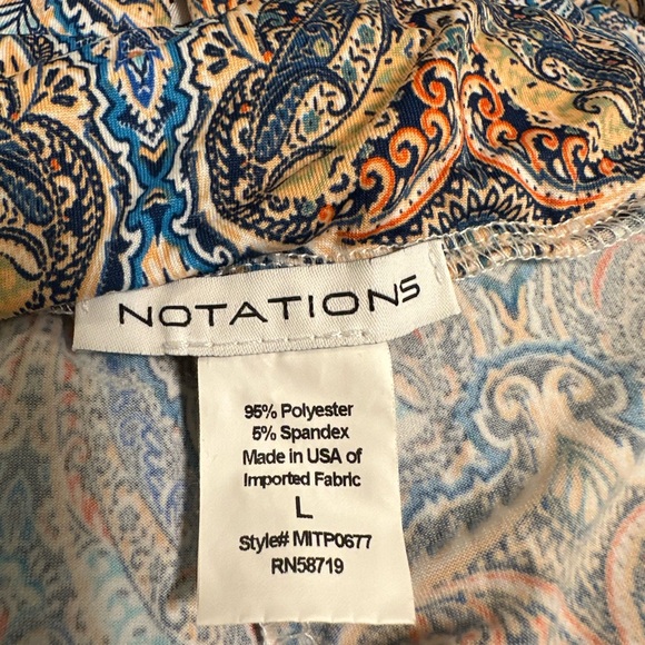 EUC Notations Print Wide Legged  Pants Size L - Picture 5 of 5